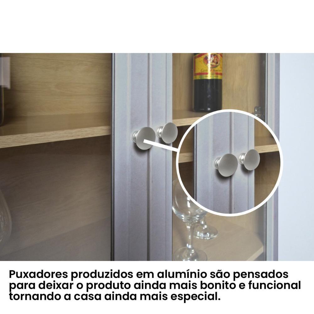 Miniatura Cristaleira Estante Para Livros Ditália 2 Portas Vidro Cinza