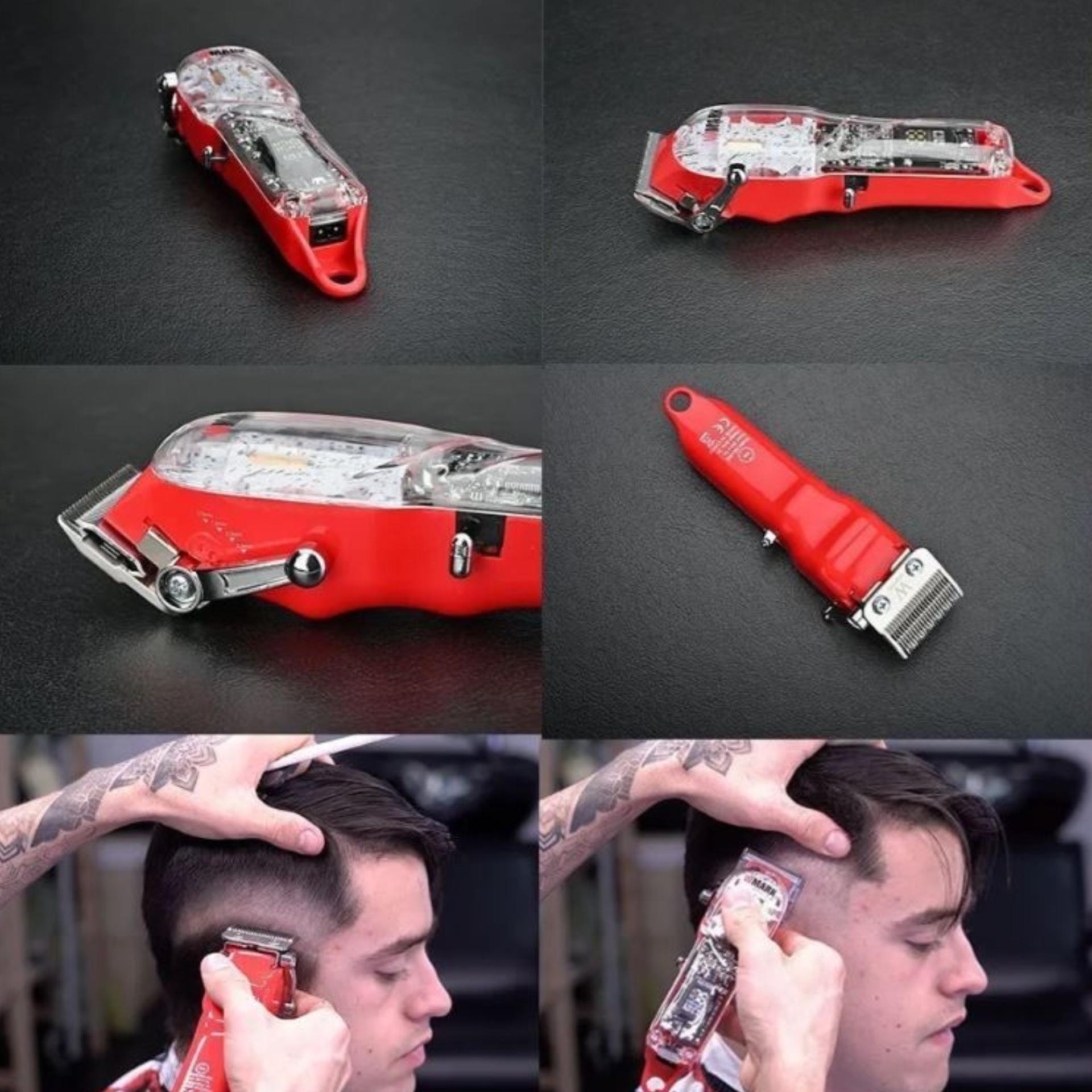 Miniatura Maquina De Cortar Cabelo Wmark Ng-409 Lamina Vazada Com Capa