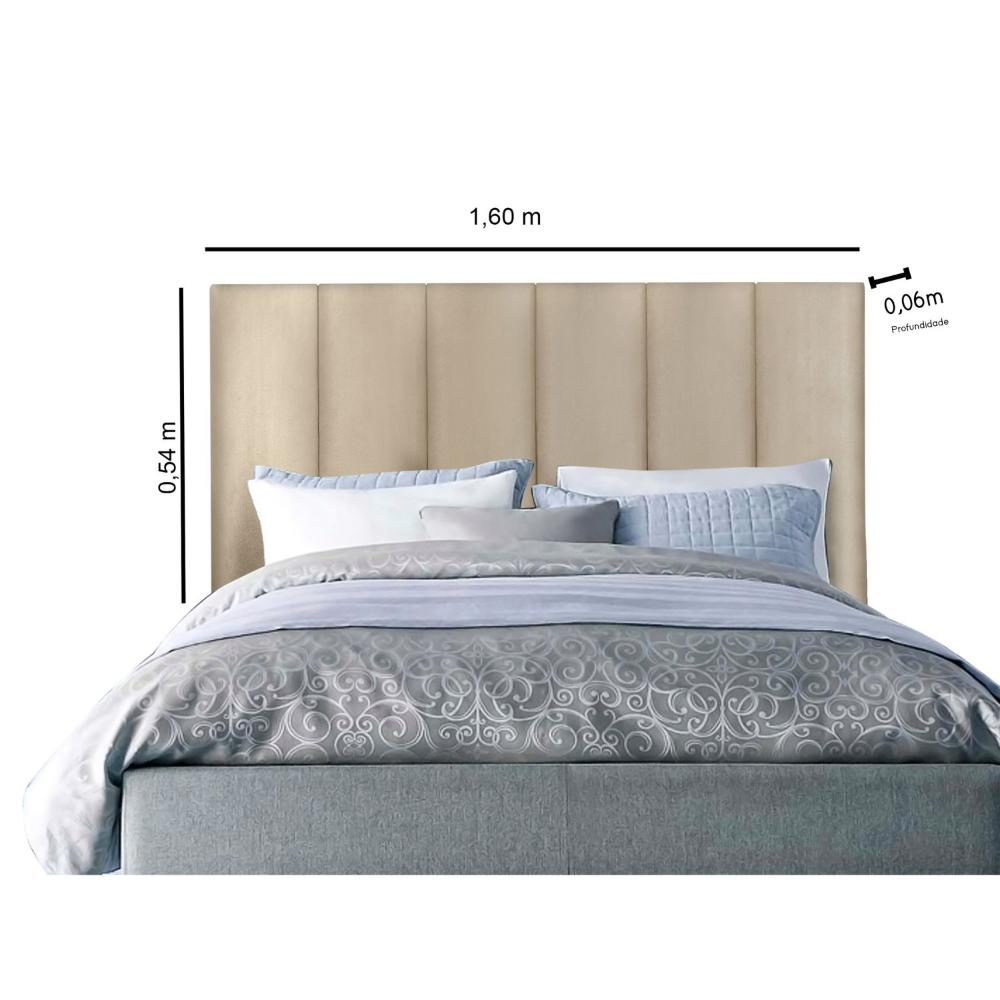 Miniatura Cabeceira Estofada Box Queen Jade J&A Móveis Bege