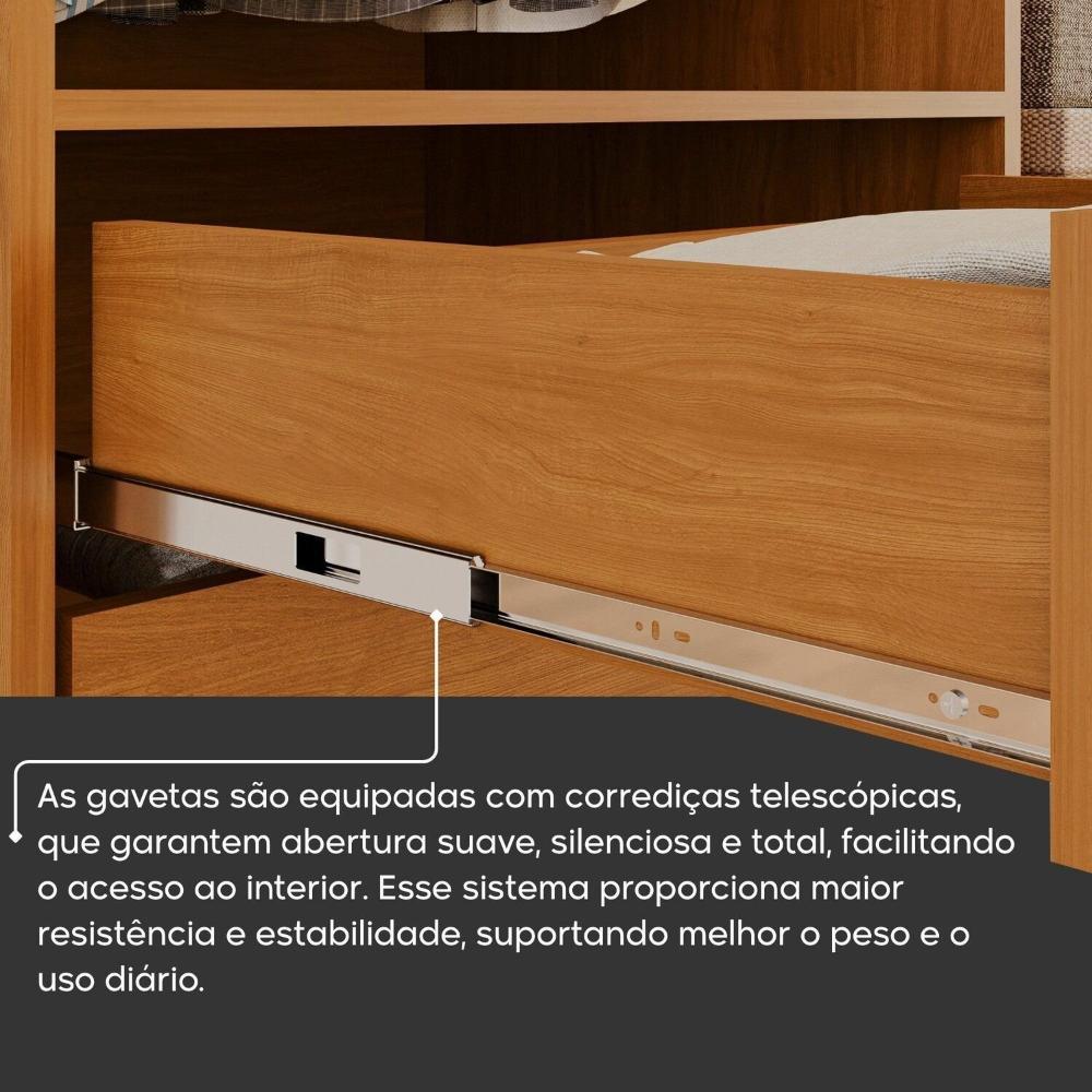 Guarda Roupa Casal 3 Portas de Correr 6 Gavetas Palissy Frisado com Espelho 100% Mdf Rubi