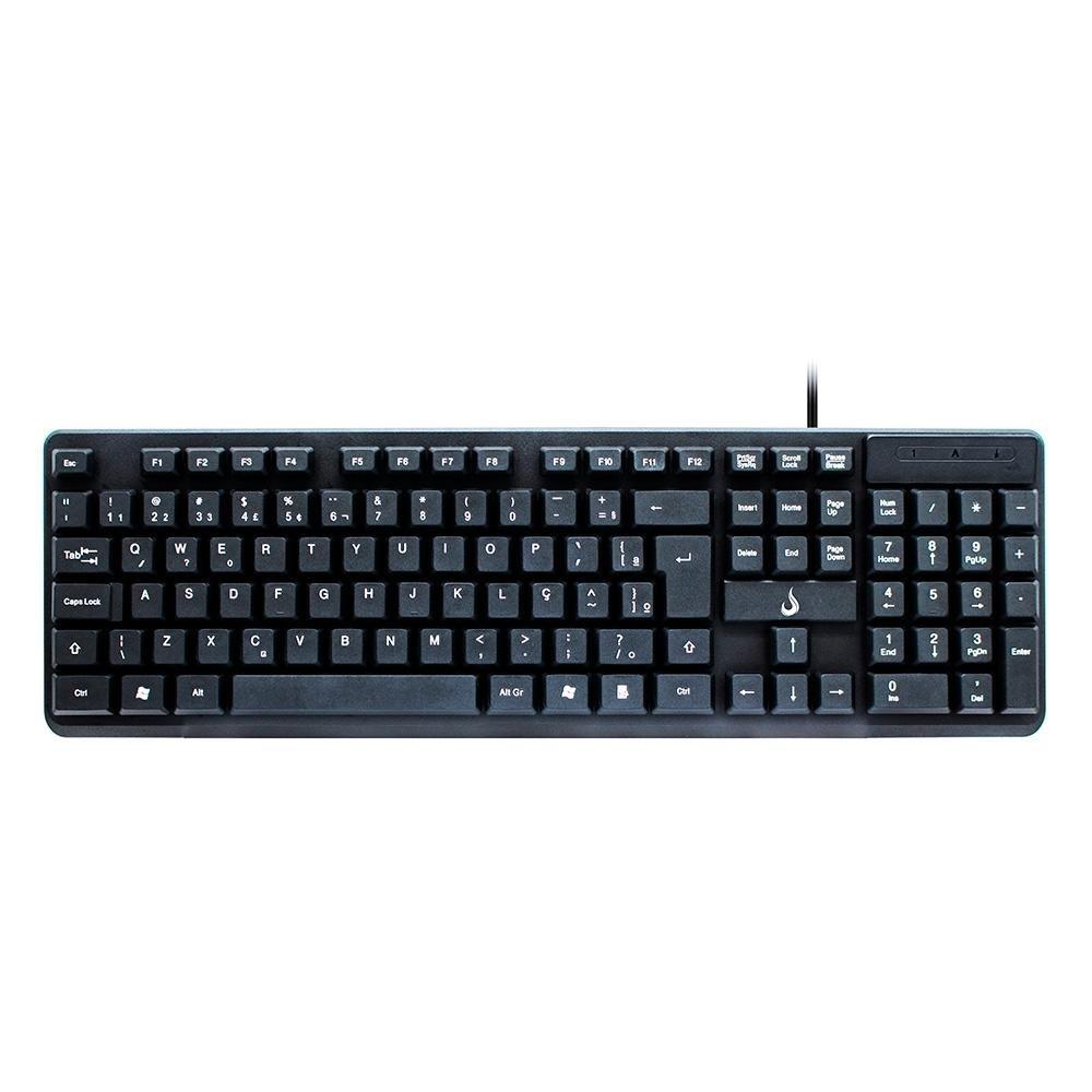 Miniatura Teclado Rise Mode Office OF 01, USB, ABNT, com Teclado Numérico, Preto - RM-TC-01-FB