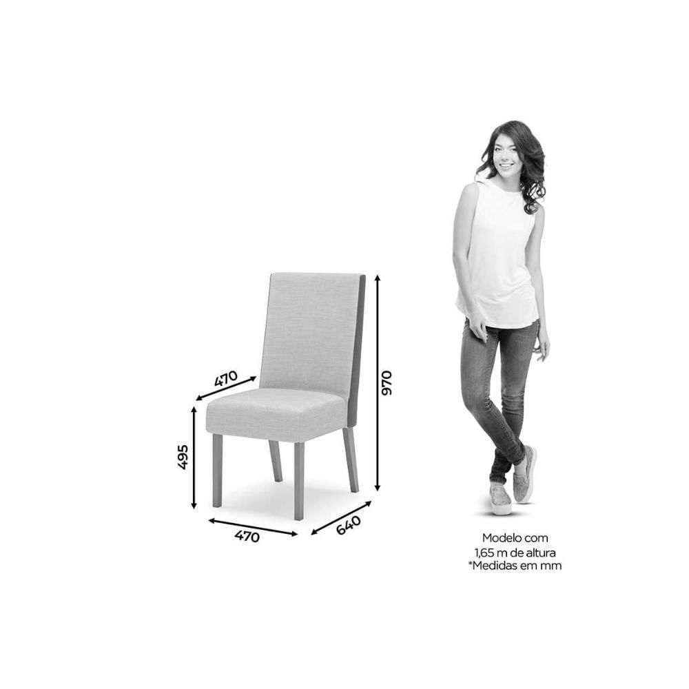 Kit 4 Cadeiras Sala Jantar Anne 4 Un Nature Courano Creme