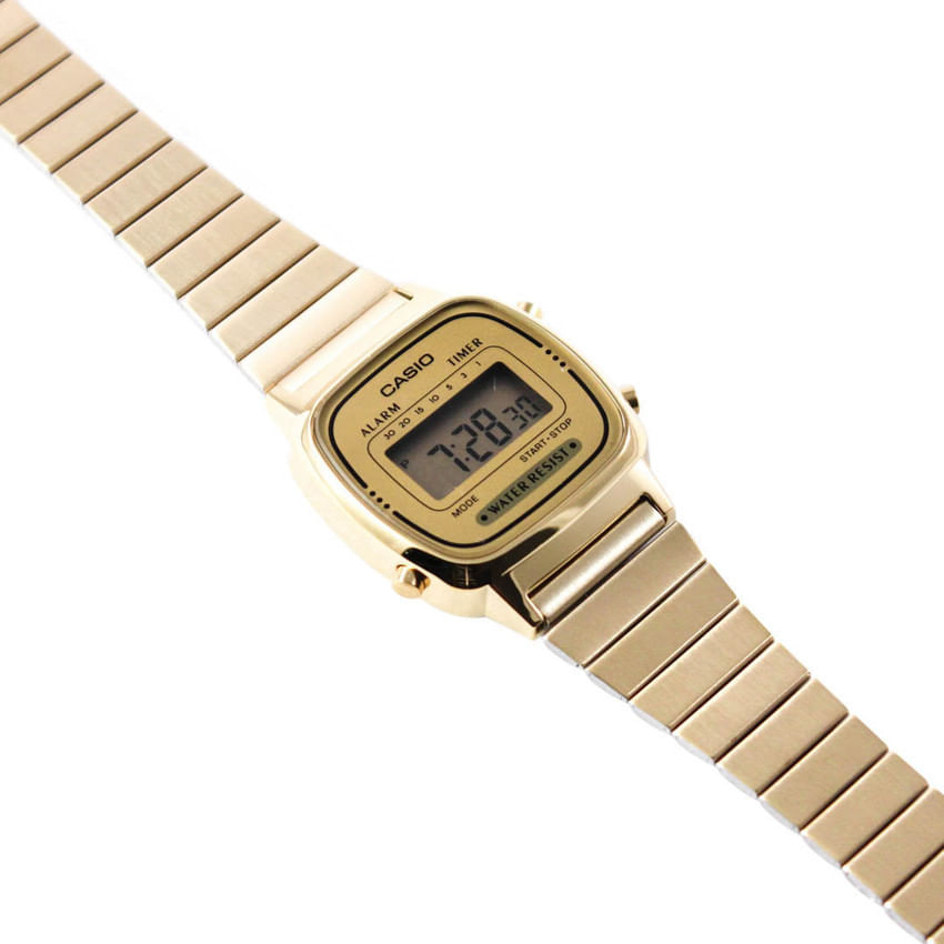 Miniatura Relógio La670Wga-9Df Vintage Collection Digital Alarme, calendário - Dourado - Amarelo - Relógio - Casio - Aço - Digital - La670wga