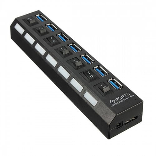 Miniatura Hub usb 3.0 com 7 portas alta velocidade