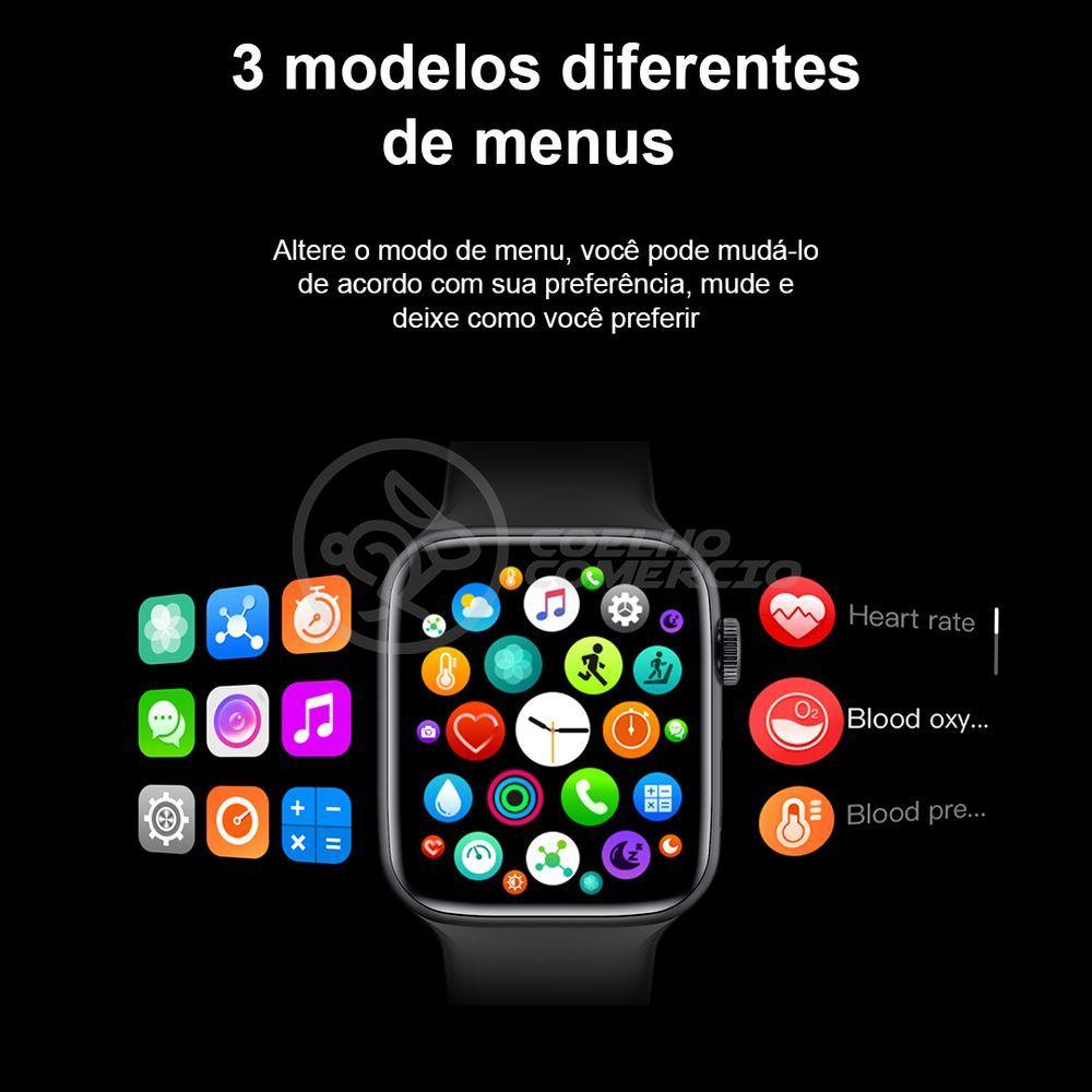 Relógio Smartwatch Hw22 Rosa Ligações Monitor Cardíaco