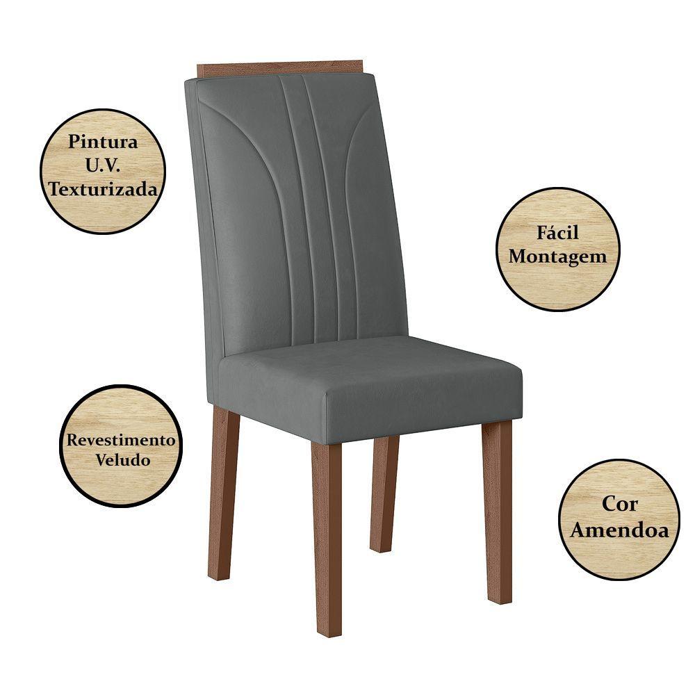 Miniatura Conjunto Mesa Sala De Jantar 6 Cadeiras 1,56M Canadá Amêndoa