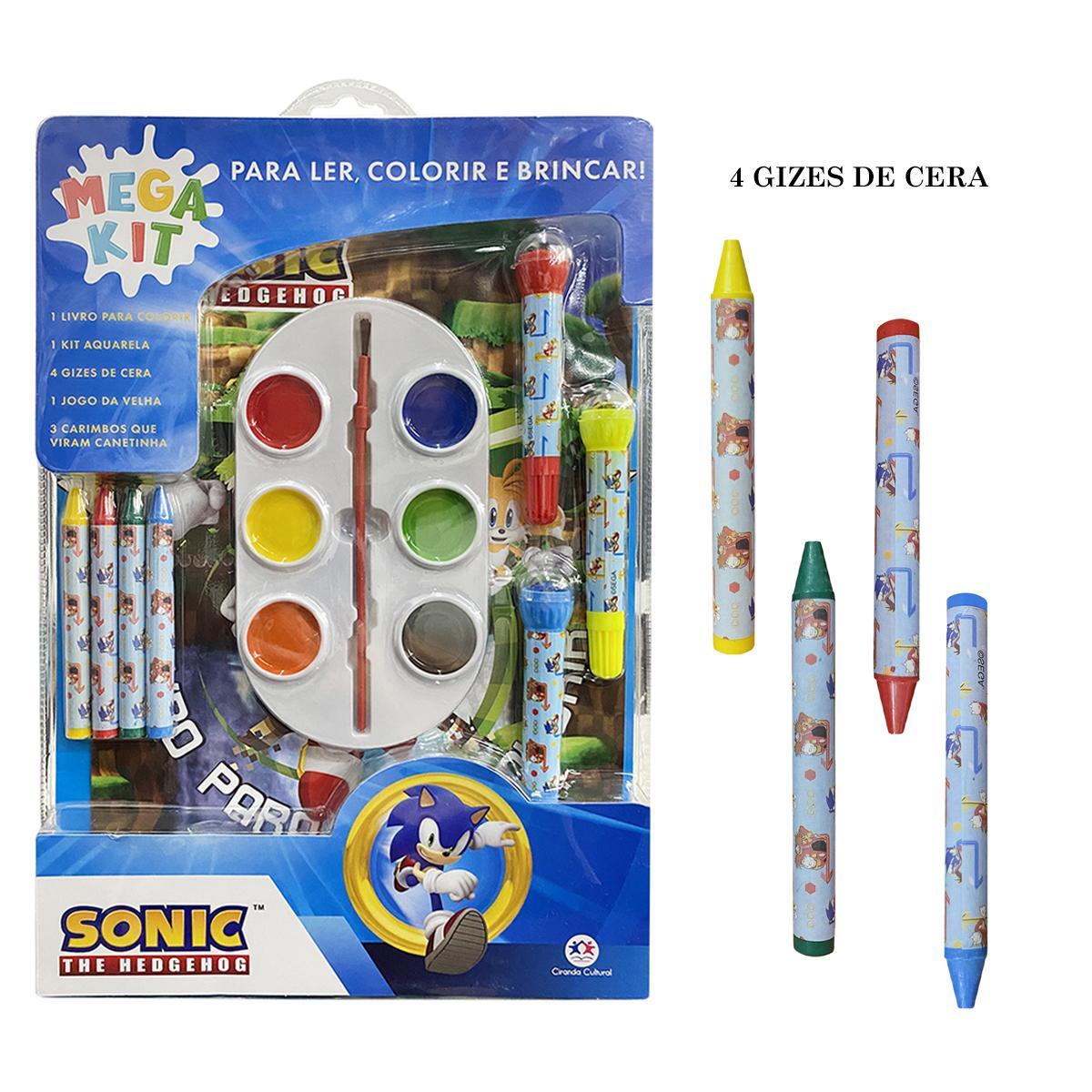 Mega Kit Sonic Para Ler Colorir E Brincar Infantil Com Jogo