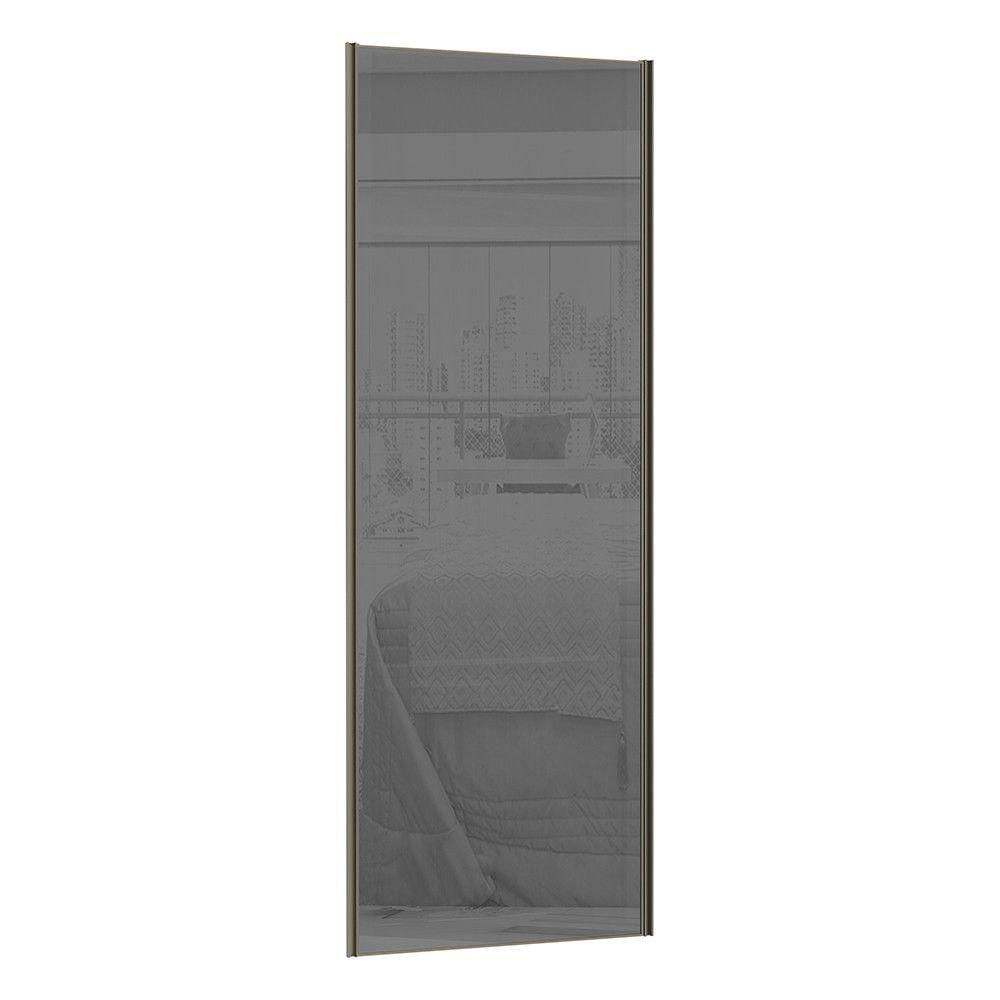 Miniatura Porta 80cm Com Vidro Prata E Puxador Inox Com Kit Ferragem