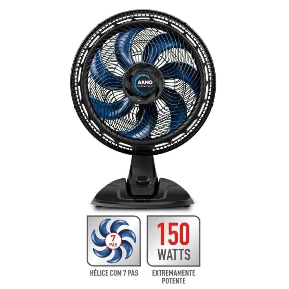 Miniatura Ventilador de Mesa Arno VE70 X-treme 40CM 7 Pás Preto e Azul 220V
