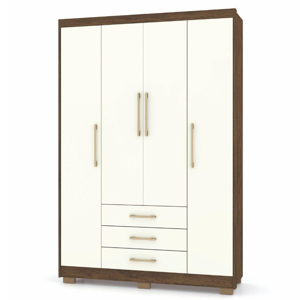 Miniatura Guarda Roupa Espanha 4 Portas Imbuia Champanhe Vila Rica