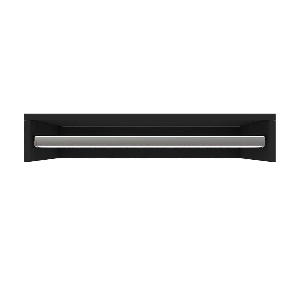 Miniatura Kit Closet Com Cabideiros E Prateleiras Preto Organização Moderna Para Seu Quarto
