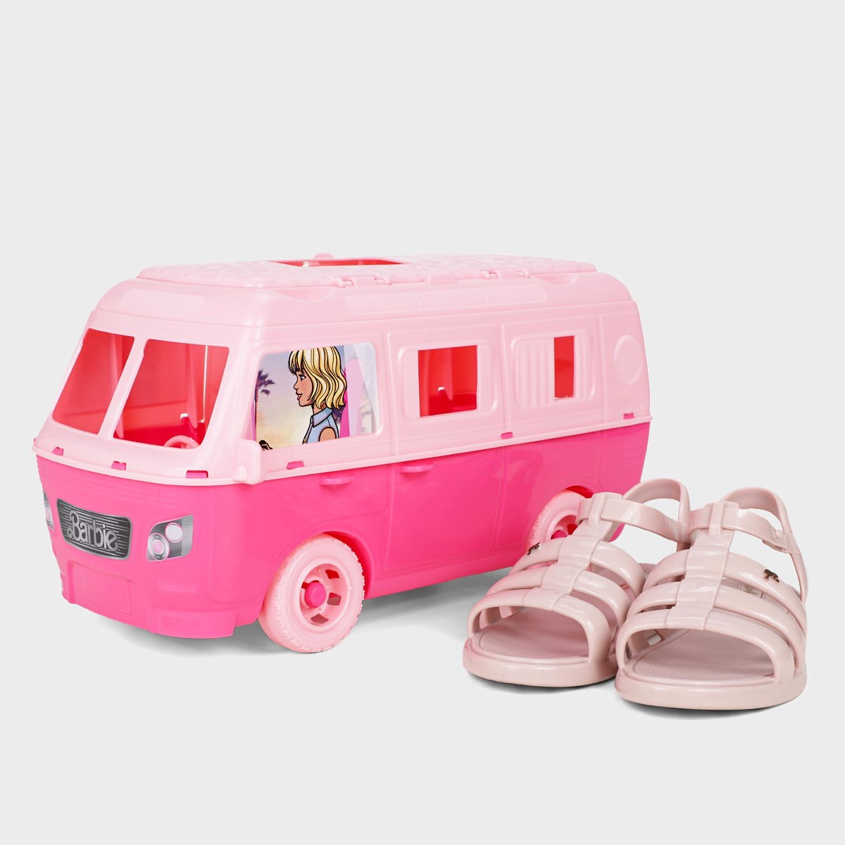 Miniatura Sandália Infantil Grendene Kids Barbie Road Trip Menina Rosa Claro - 28