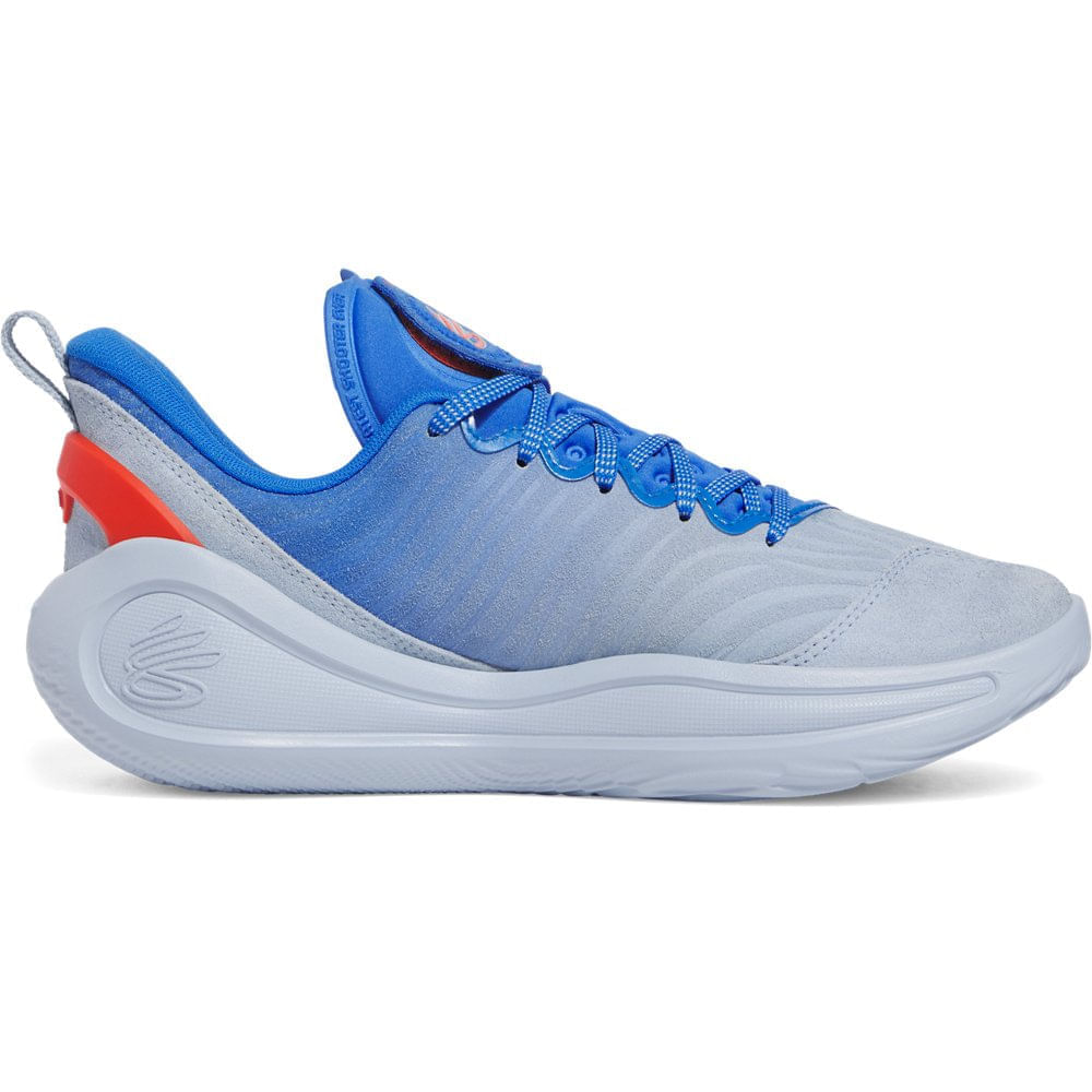 Miniatura Tênis de Basquete Under Armour Curry 12 What The Bay 34 Azul