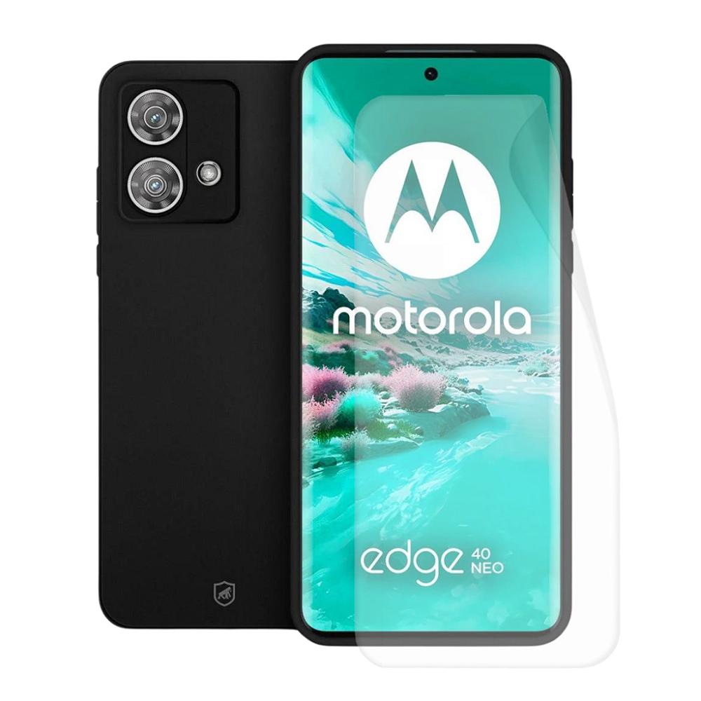 Miniatura Kit Capa Silicon Veloz e Película Hydrogel HD para Motorola Moto Edge 40 Neo - Gshield
