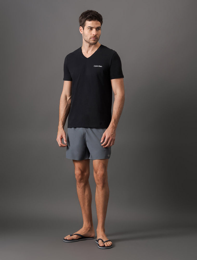 Miniatura Short D'Água Masculino Elástico Calvin Klein Swimwear - Chumbo Short D'Água Masculino Elástico Calvin Klein Swimwear Chumbo g