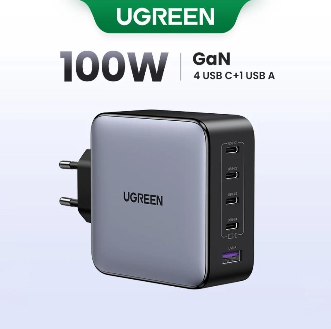 Fonte Carregador De Parede Ugreen 100W 5 Em 1