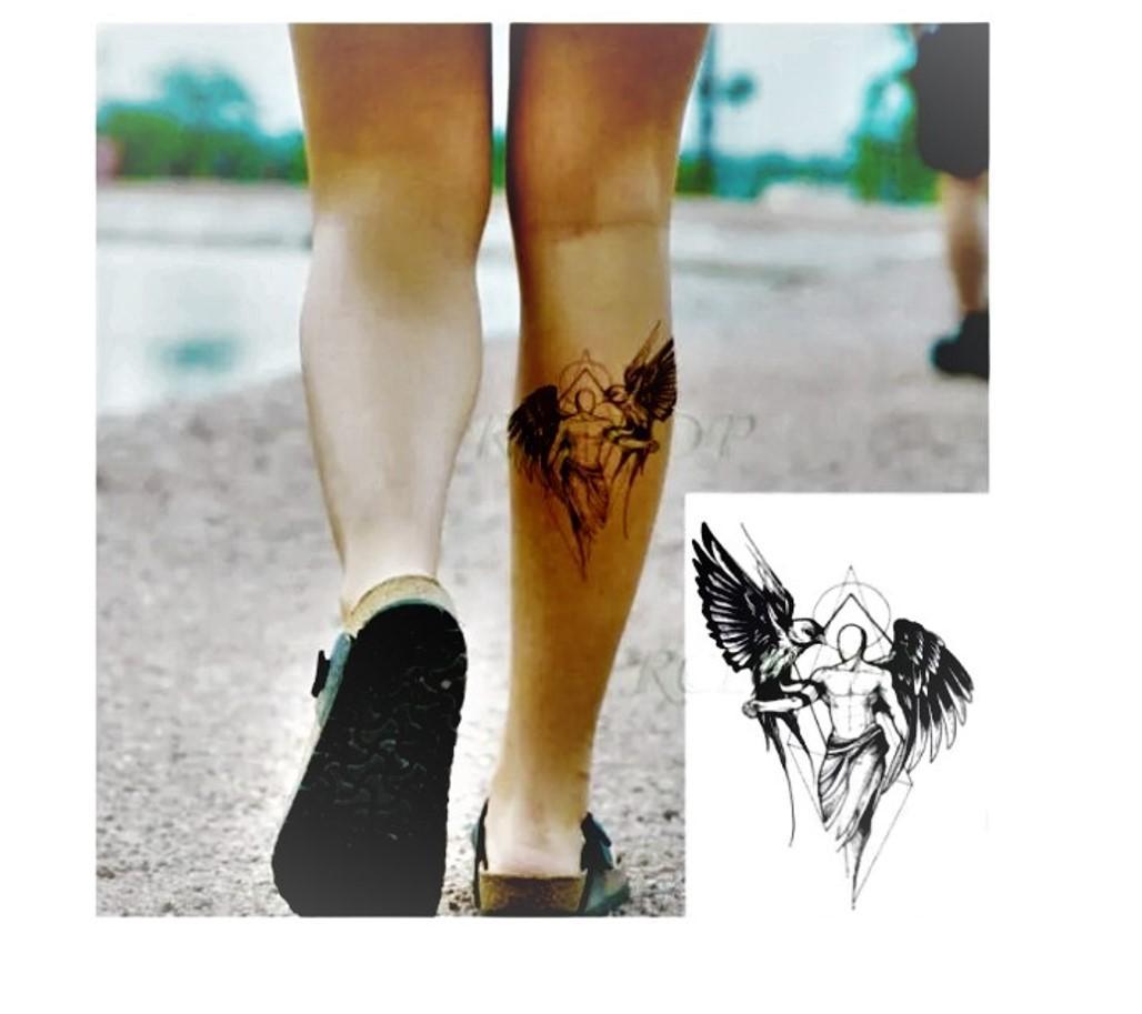 Miniatura Tatuagem Temporária Anjo Negro Pequena Delicada