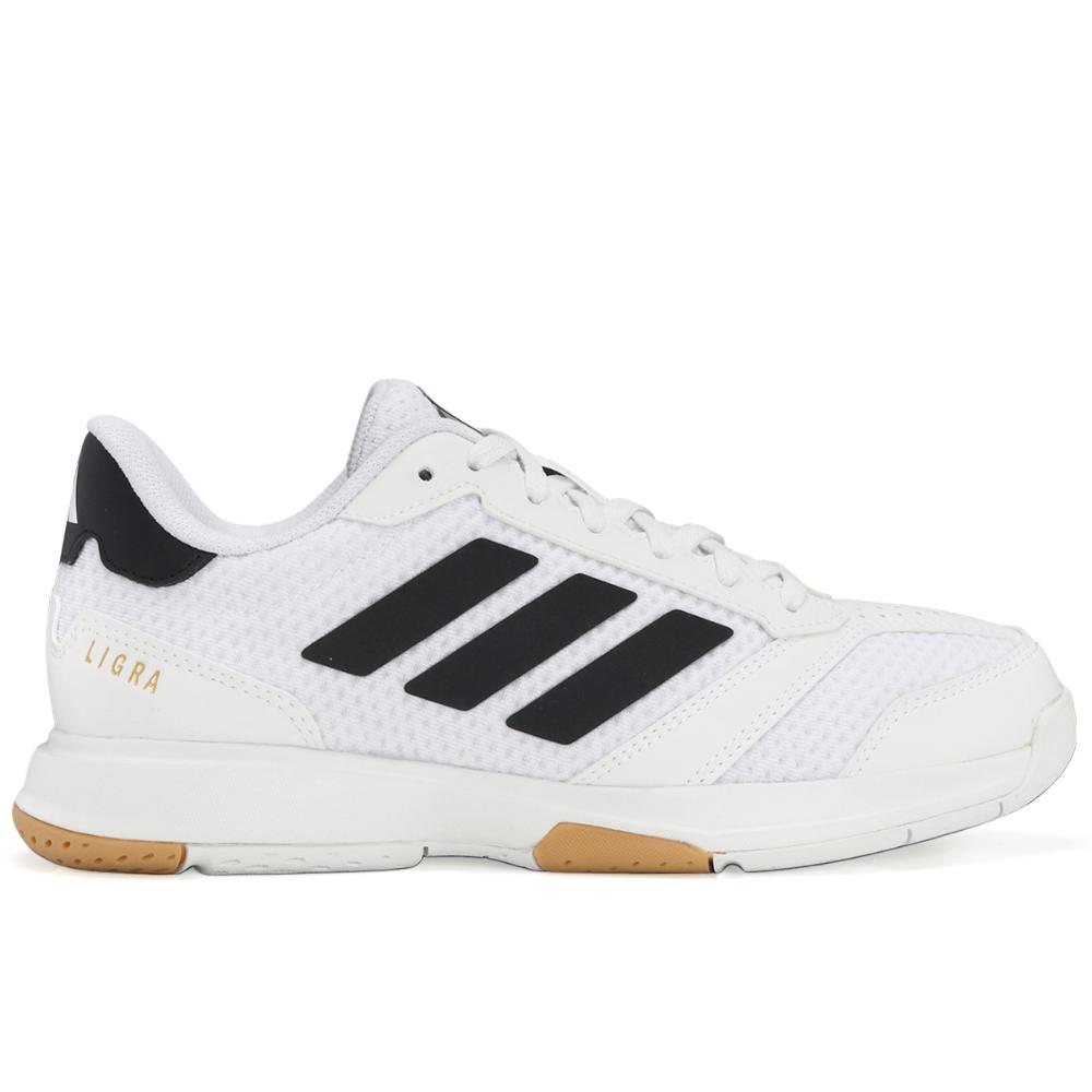Miniatura Tênis Adidas Ligra 8 Indoor Branco e Preto 34
