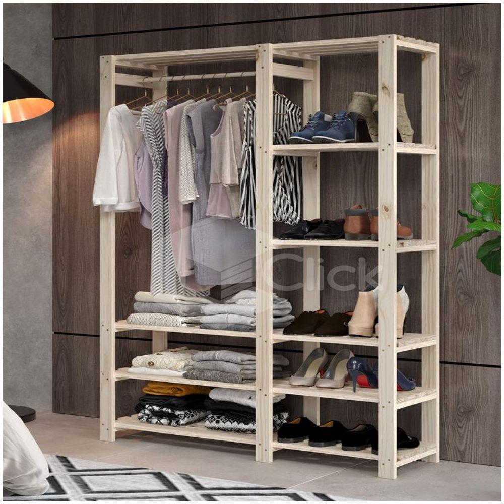 Arara Dupla Organizadora Decorativa Madeira Rustica Vintage