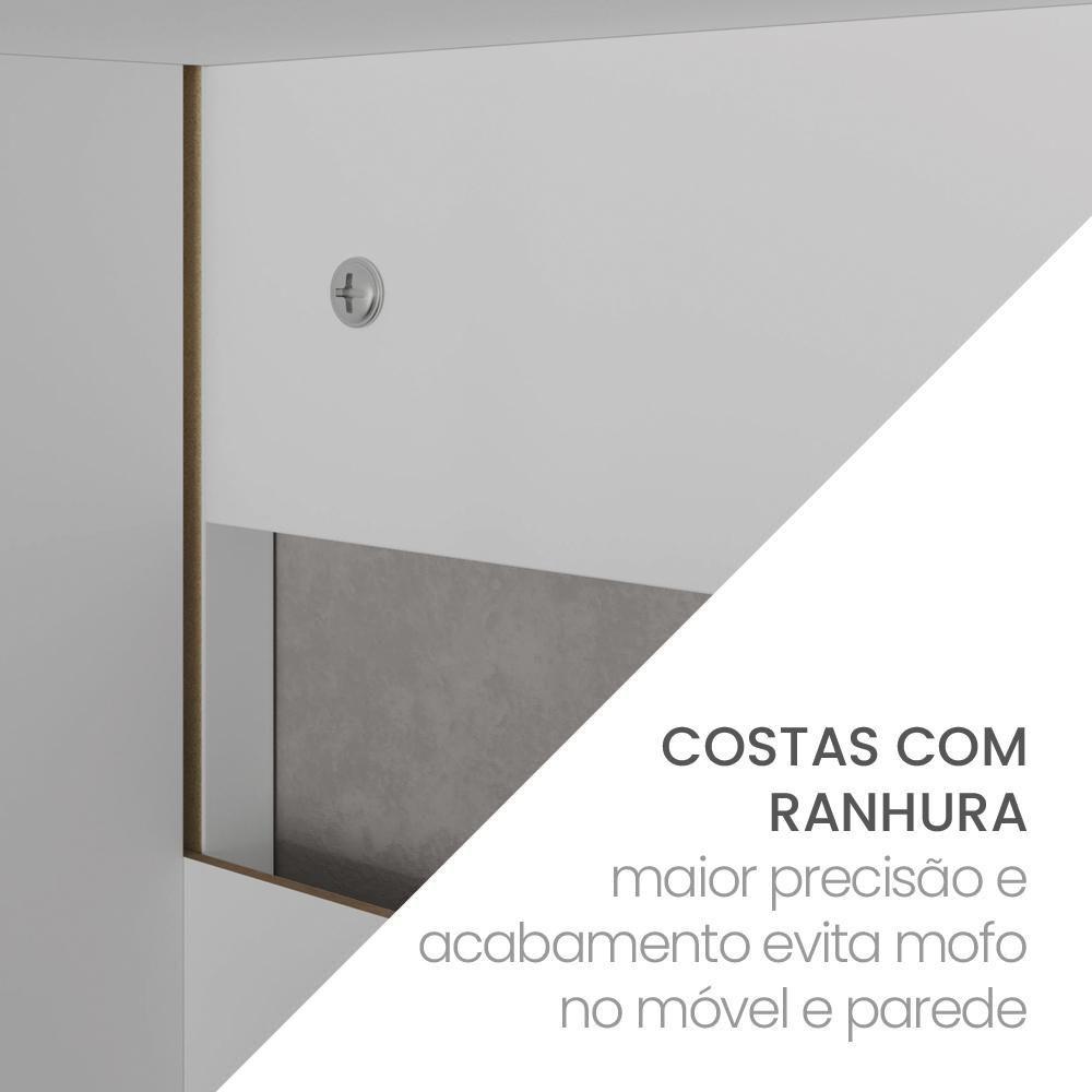 Armário Aéreo Canto Cozinha 1 Porta De Vidro Reflecta Menu Fettuccine Kitchen Branco/Cinza