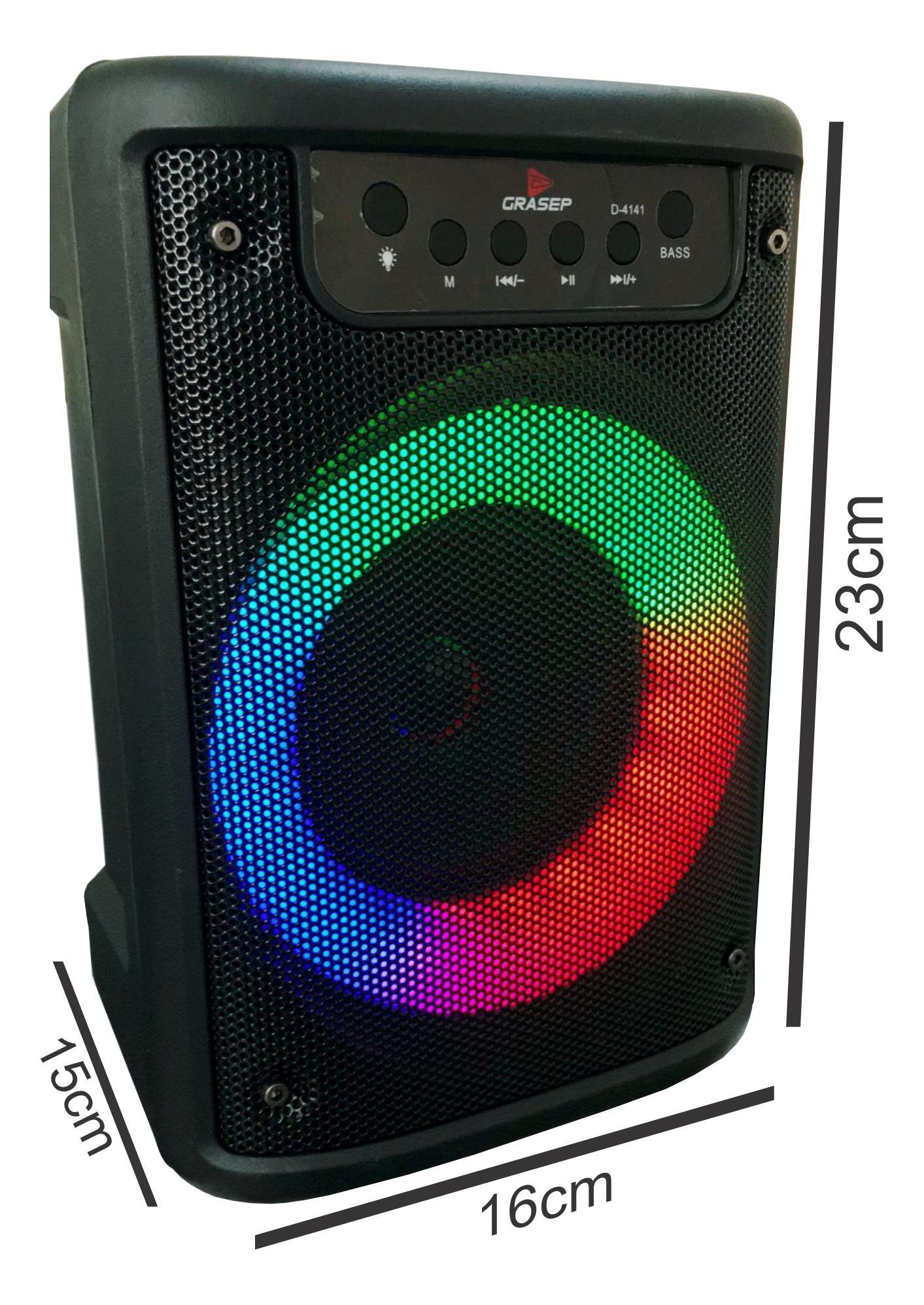 Miniatura Caixa Som Portátil Bluetooth Usb Sd Tws Rádi Fm Led Chroma