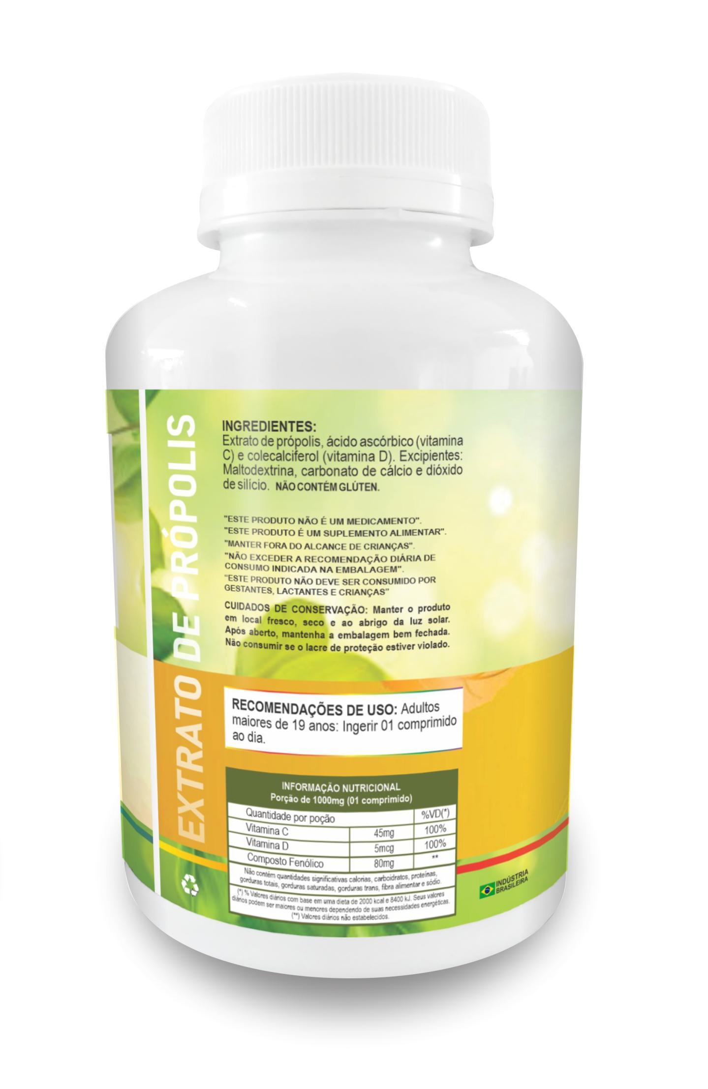 Miniatura Extrato De Própolis Vitamina C D 60 Comprimidos 1000Mg Tree