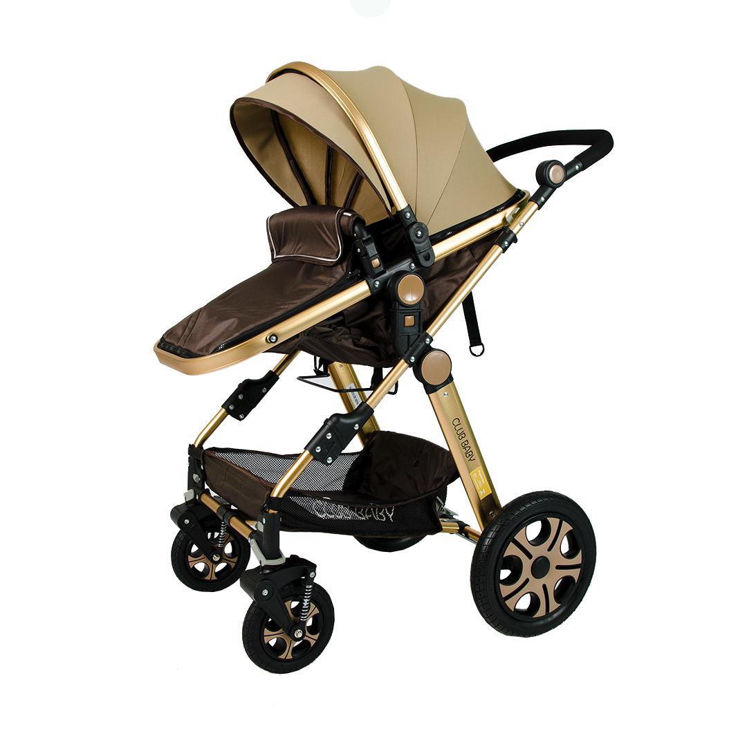 Miniatura Carrinho De Bebê Golden Dourado 2 Em 1 Club Baby