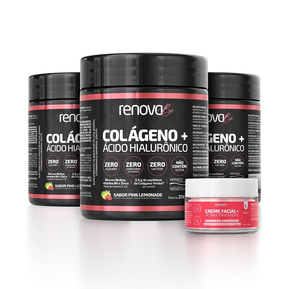 Miniatura 3 Potes Colágeno Verisol Renova Be + 1 Creme Facial Retinol