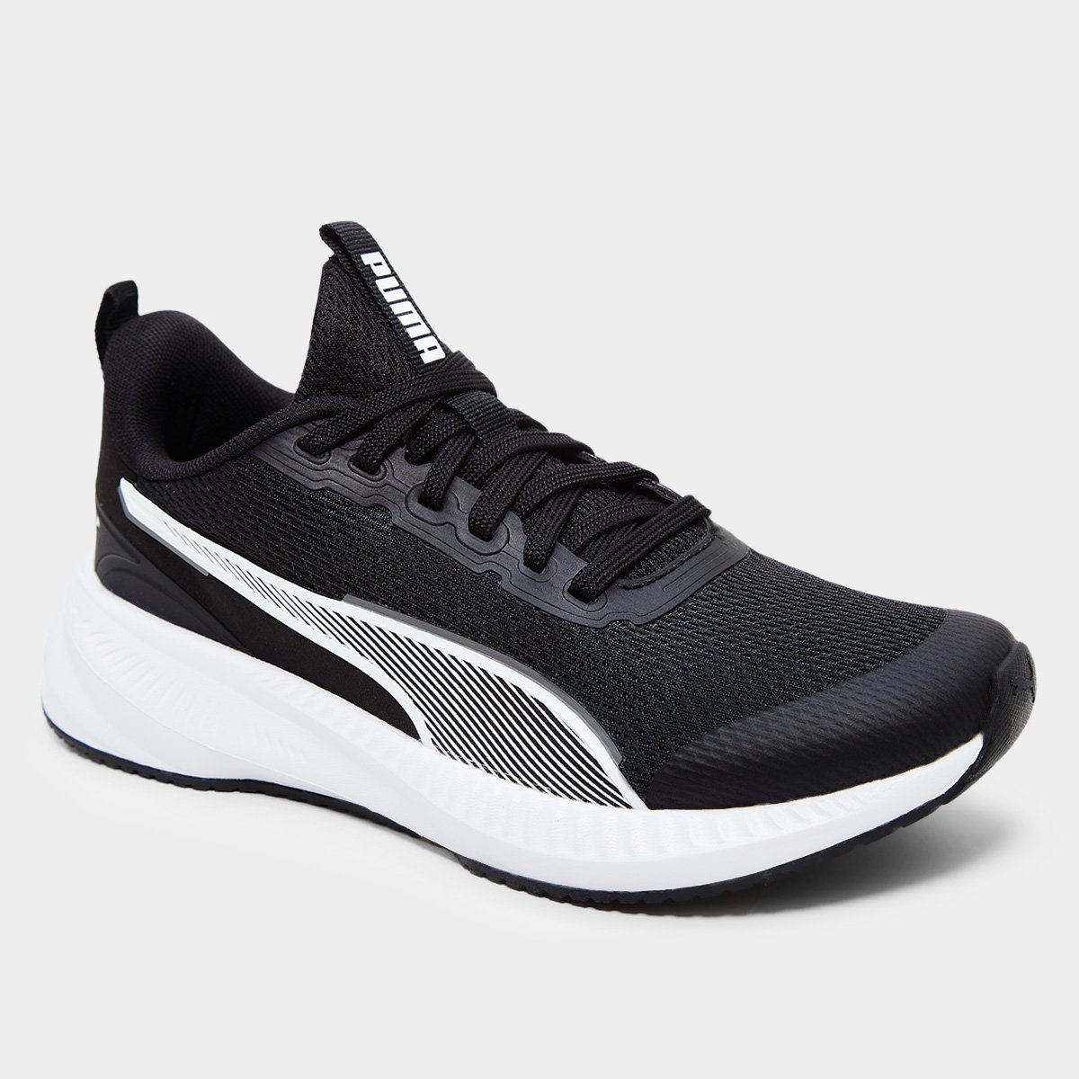 Miniatura Tênis Juvenil Puma Flyer Lite Running 3 Preto+Branco - 34