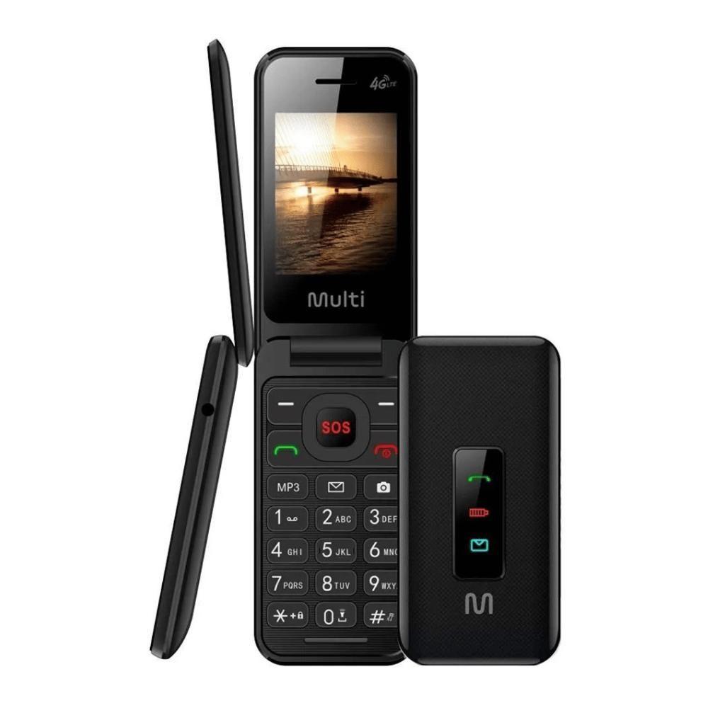 Miniatura Celular Multilaser Flip Vita 4g Preto