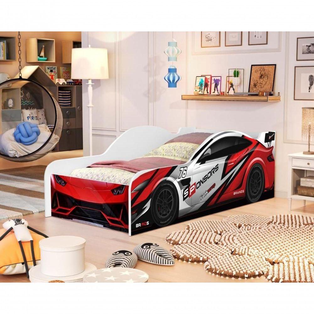Miniatura Cama Carro Rally Solteiro Vermelho Full