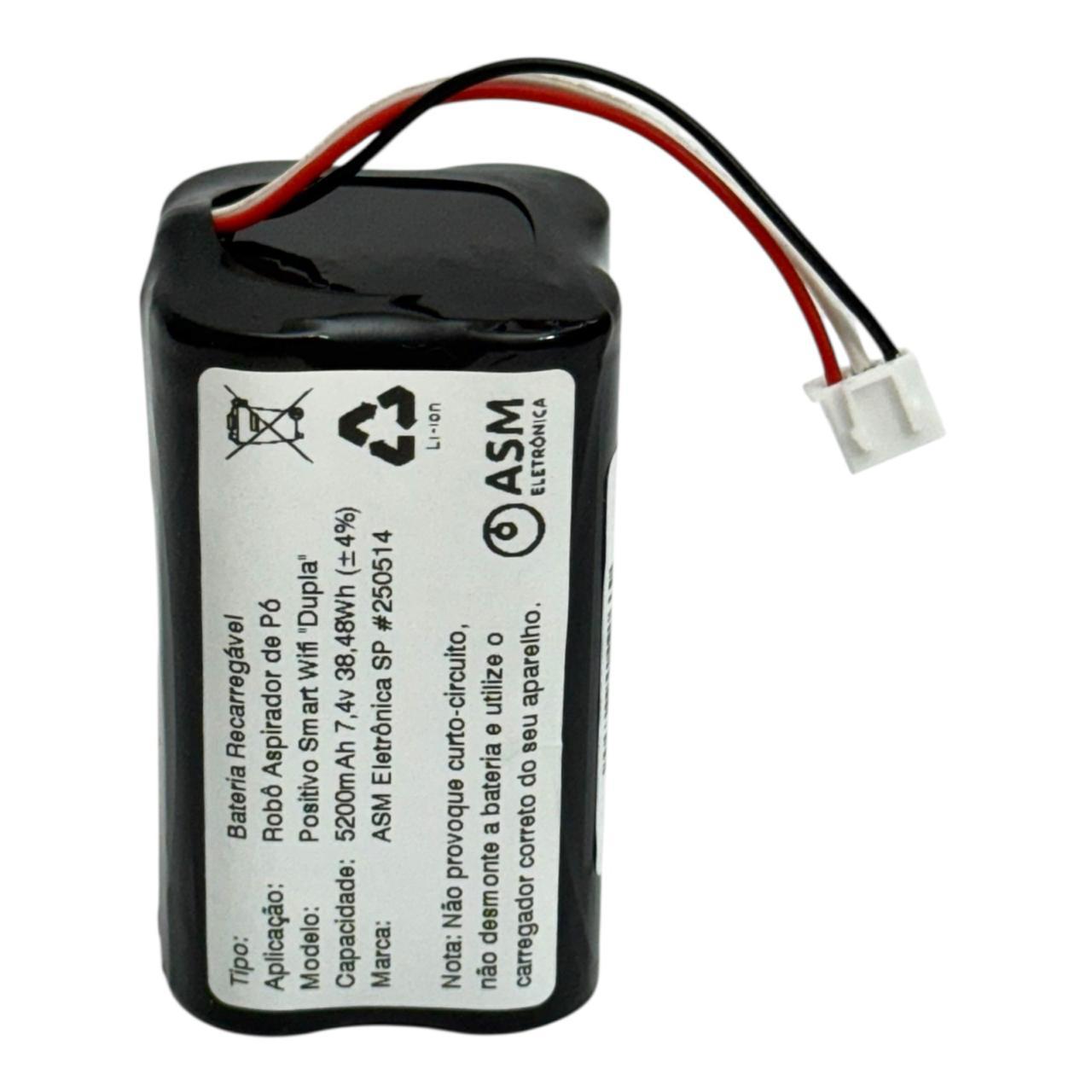 Bateria Dupla Robô Aspirador Positivo Smart Wifi 5200Mah