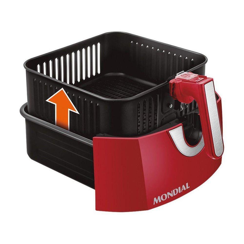 Miniatura Fritadeira Elétrica Air Fryer 8 Litros Mondial Afn80 5993-02 Vermelho/inox 127v
