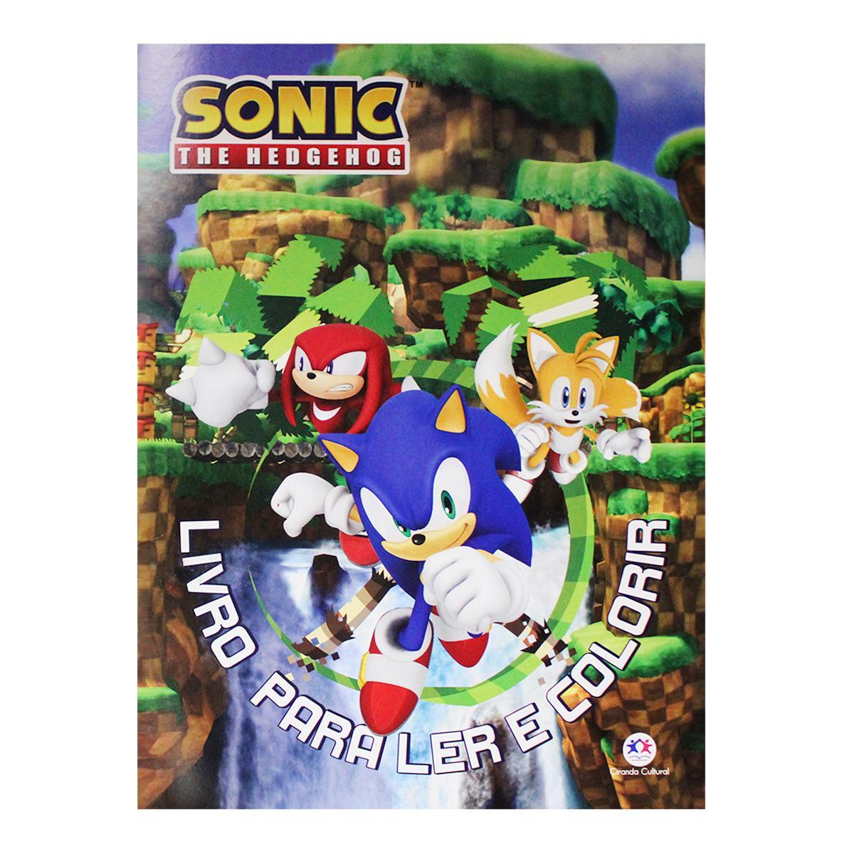 Miniatura Mega Kit Sonic Para Ler Colorir E Brincar Infantil Com Jogo