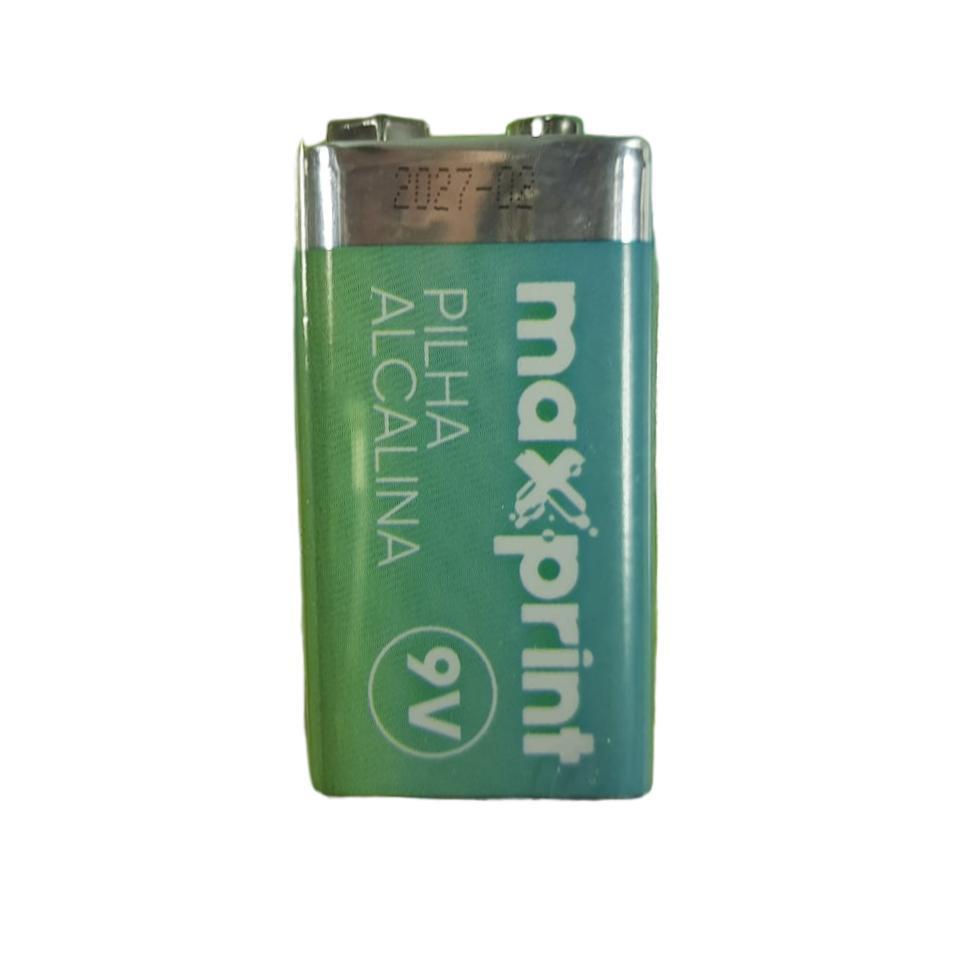 Miniatura Bateria Alcalina Maxprint 9V Cartela Com 1 Uni
