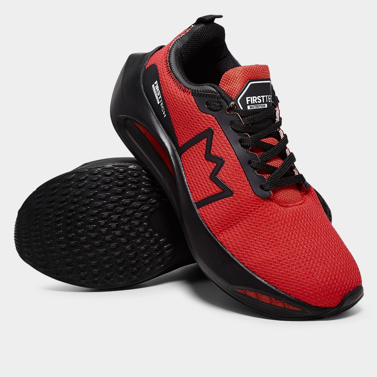 Miniatura Tênis First T191 Masculino Preto+Vermelho - 40
