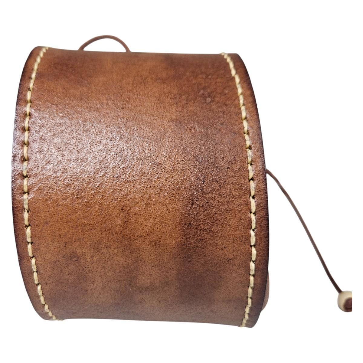 Miniatura Bolsa Algibeira Bag Legítimo Marrom Para Cinto