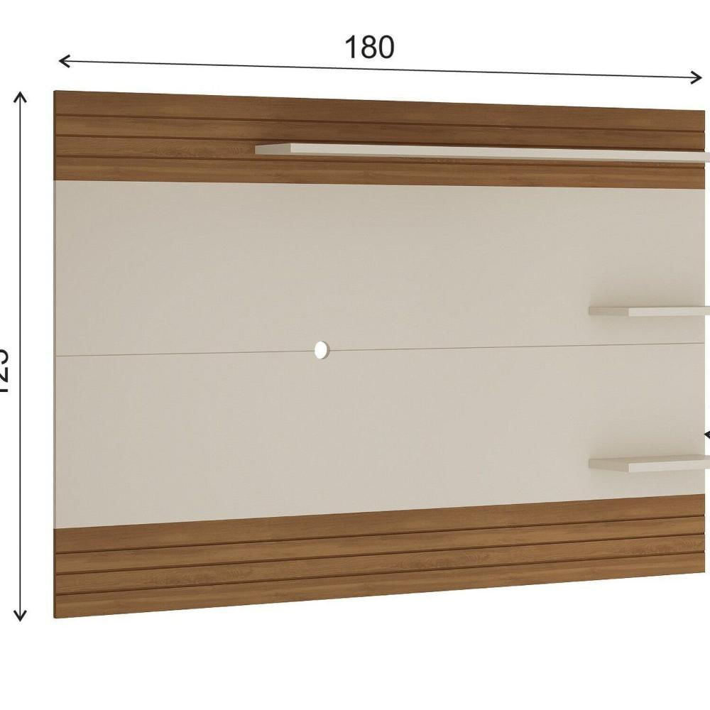 Miniatura Rack com Painel para Tv 60 Polegadas Mirage Off White /Freijó