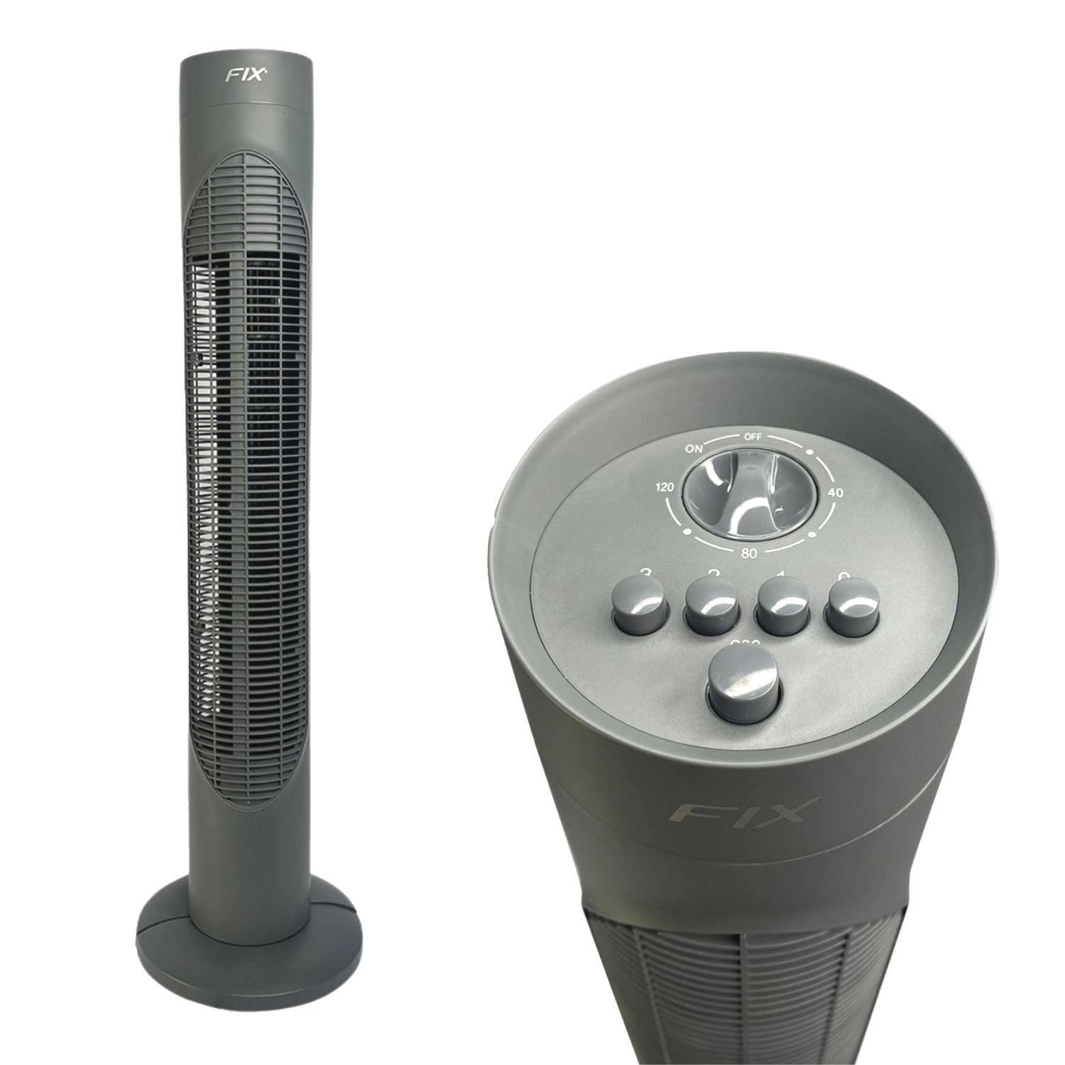 Miniatura Ventilador Preto Torre 03 Velocidades 220V Potência De 55W
