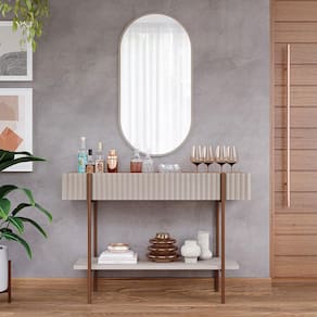 Miniatura Aparador Cimol Karen com 1 Tampo e 1 Prateleira - Off White/Nature