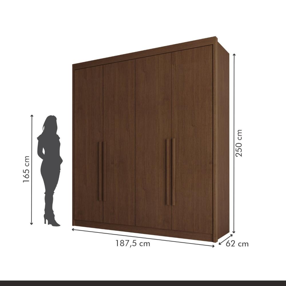 Miniatura Guarda-roupa Casal 4 Portas 4 Gavetas Eloa Cacau