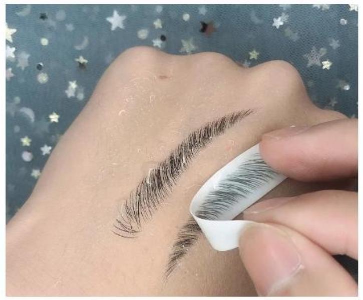 Miniatura Adesivo Tatuagem Sobrancelha Longa Duração 4D Castanho 03