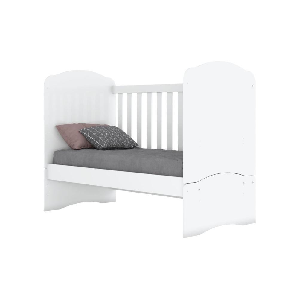 Miniatura Quarto de Bebê Compacto com Berço e Guarda Roupa Lápis de Cor Espresso Móveis Branco e Branco/Rosa Chá