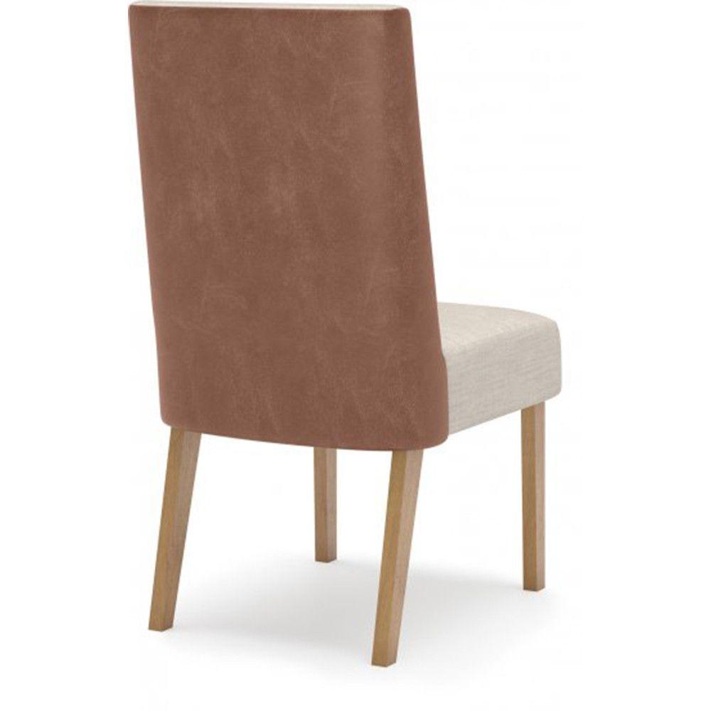 Miniatura Conjunto Mesa De Jantar Henn Adriana Tampo De Vidro Com 6 Cadeiras Nature/off White/linho/courano