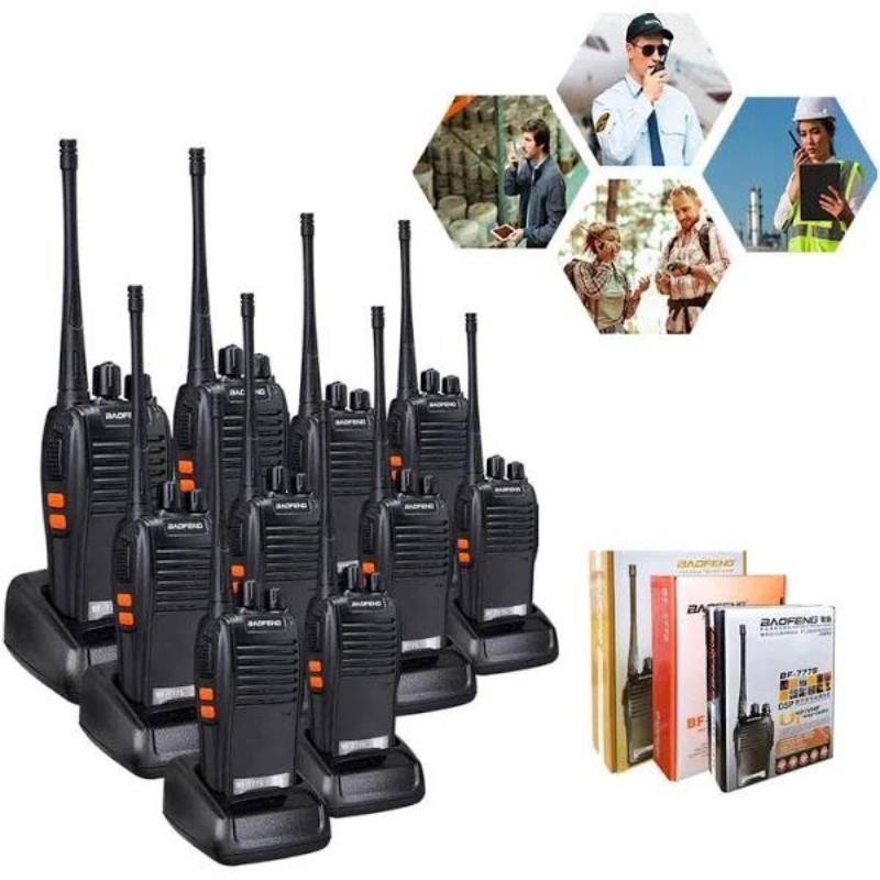 Miniatura Kit 10 Radios Baofeng Bf-777S 16 Canais Portatil Fm