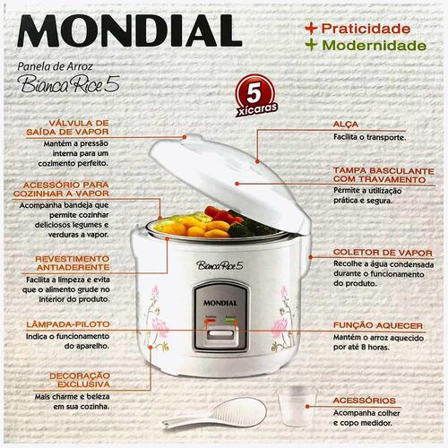 Miniatura Panela De Arroz Mondial Bianca Rice 4 -5 Xícaras 400W Npe-05
