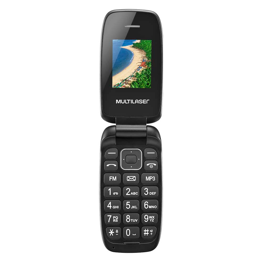 Miniatura Celular Flip Up Dual Chip MP3 P9022 Preto Multilaser
