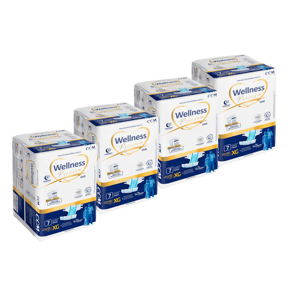 Miniatura Kit 4 Fralda Geriátrica Wellness Premium Unissex XG 7 Unidades cada