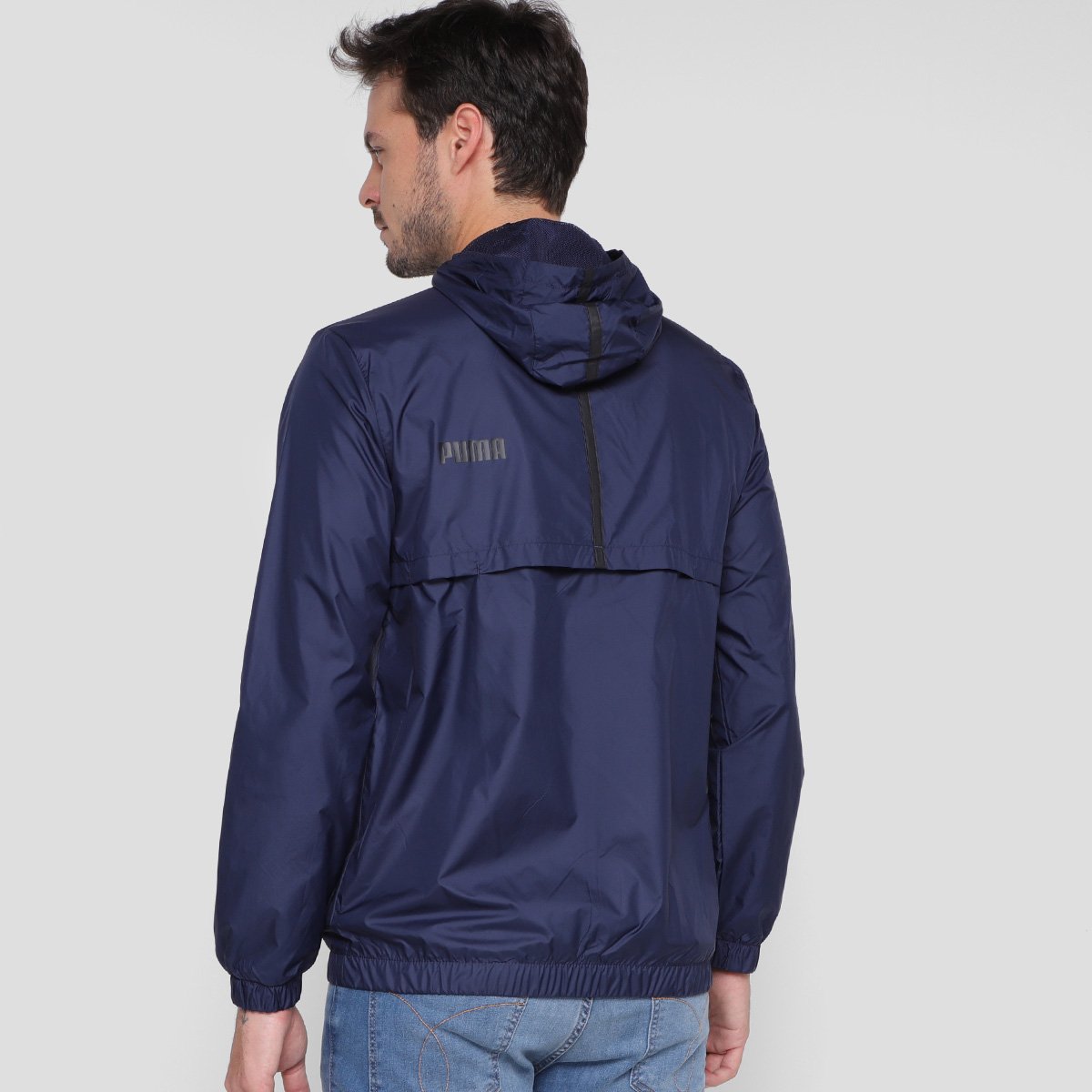 Miniatura Jaqueta Corta Vento Puma Essentials Solid Masculina Azul Escuro - G