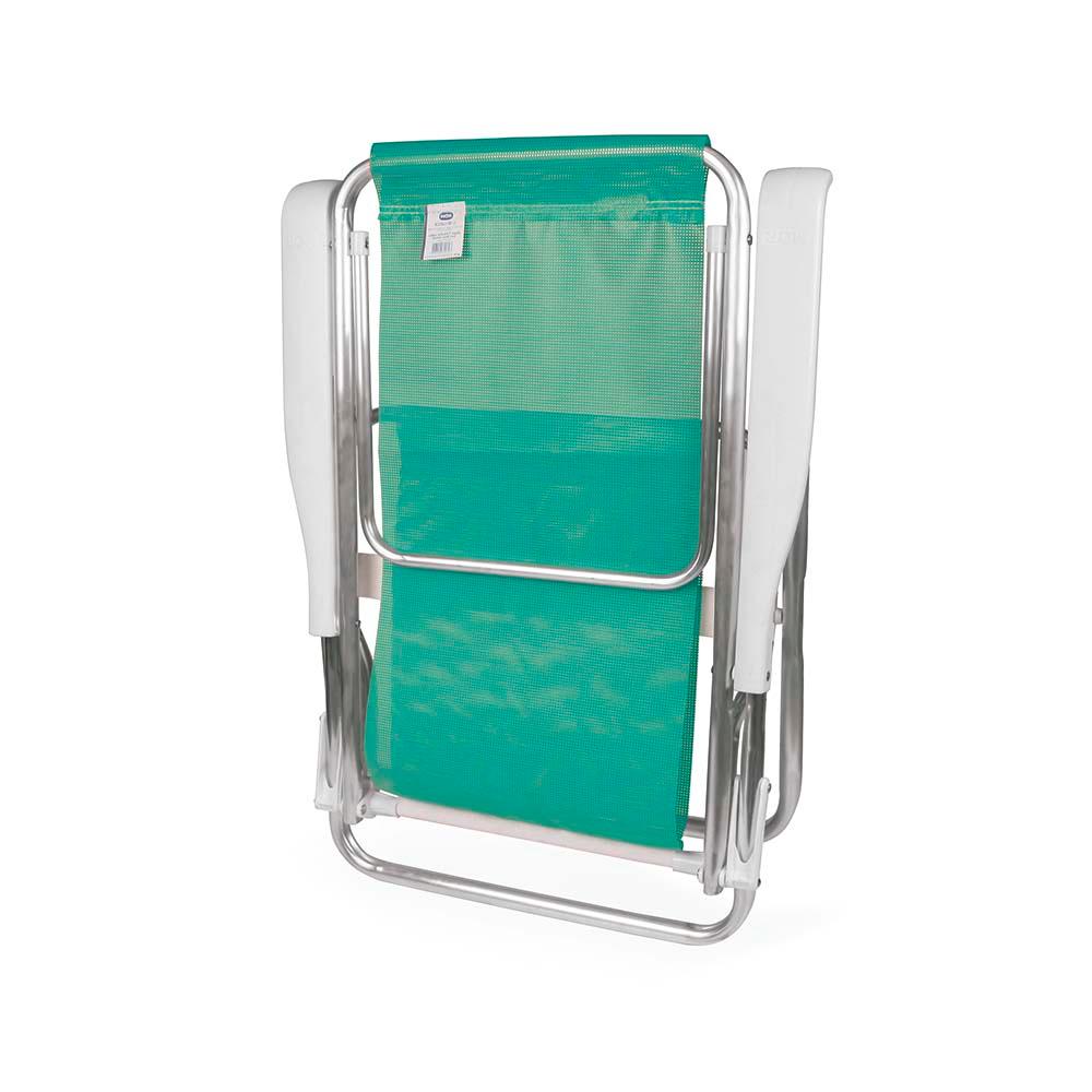Miniatura Kit 2 Cadeira Praia Reclinável 8 Posições Alumínio Mor Verde